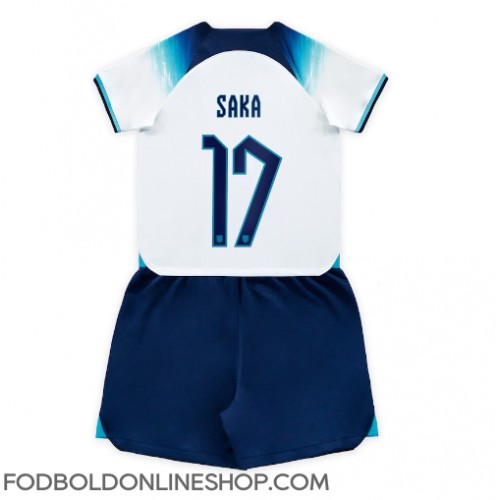 England Bukayo Saka #17 Hjemme Trøje Børn VM 2022 Kortærmet (+ Korte bukser)
